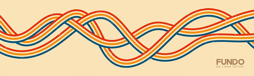 Background de Linha Retrô Ilustração Vetor EPS