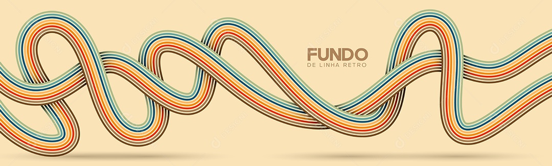 Background de Linha Retrô Ilustração Vetor EPS