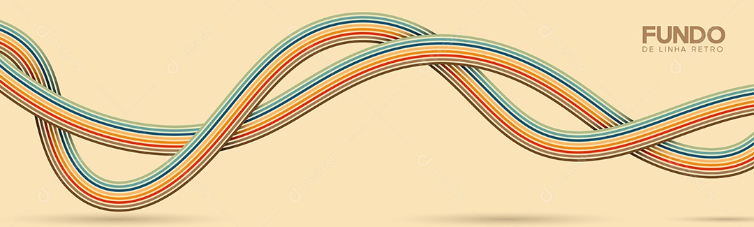 Background de Linha Retrô Ilustração Vetor EPS