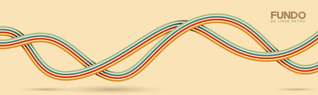 Background de Linha Retrô Ilustração Vetor EPS