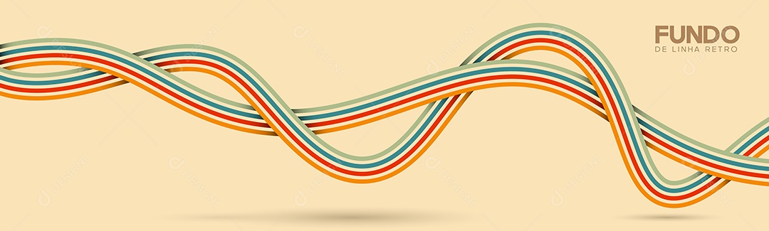 Background de Linha Retrô Ilustração Vetor EPS