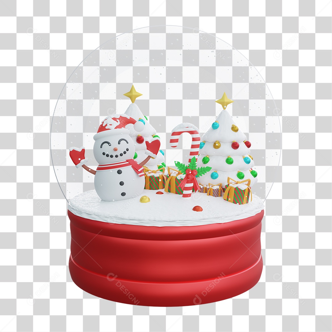 Elemento 3D Árvores Natalinas Presentes Natal Boneco de Neve PNG Transparente