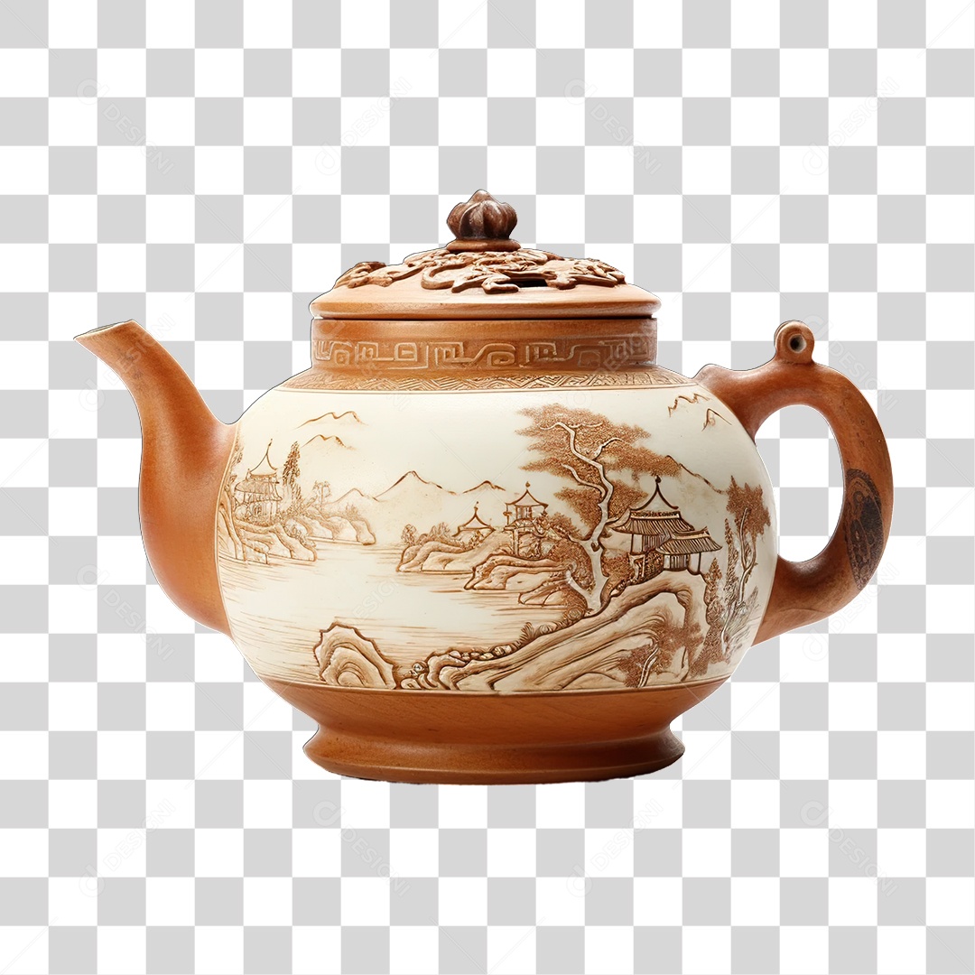 Bule Chines Chá PNG Transparente