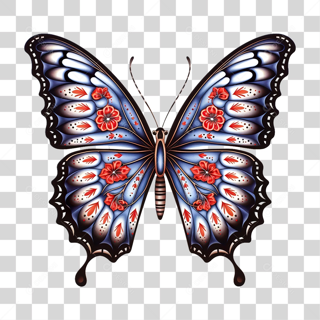 Borboleta Colorida PNG Transparente