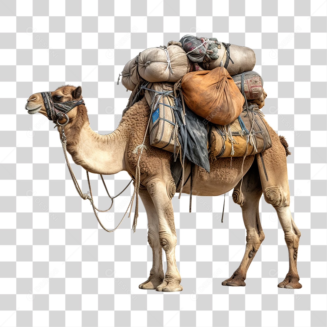 Camelo com Bagagens PNG Transparente