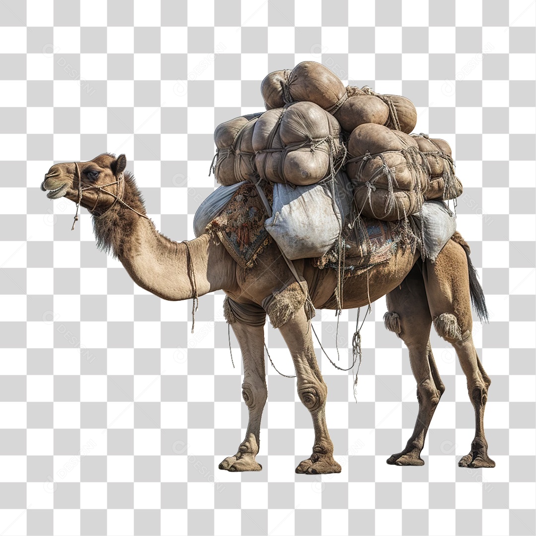 Camelo com Bagagens PNG Transparente