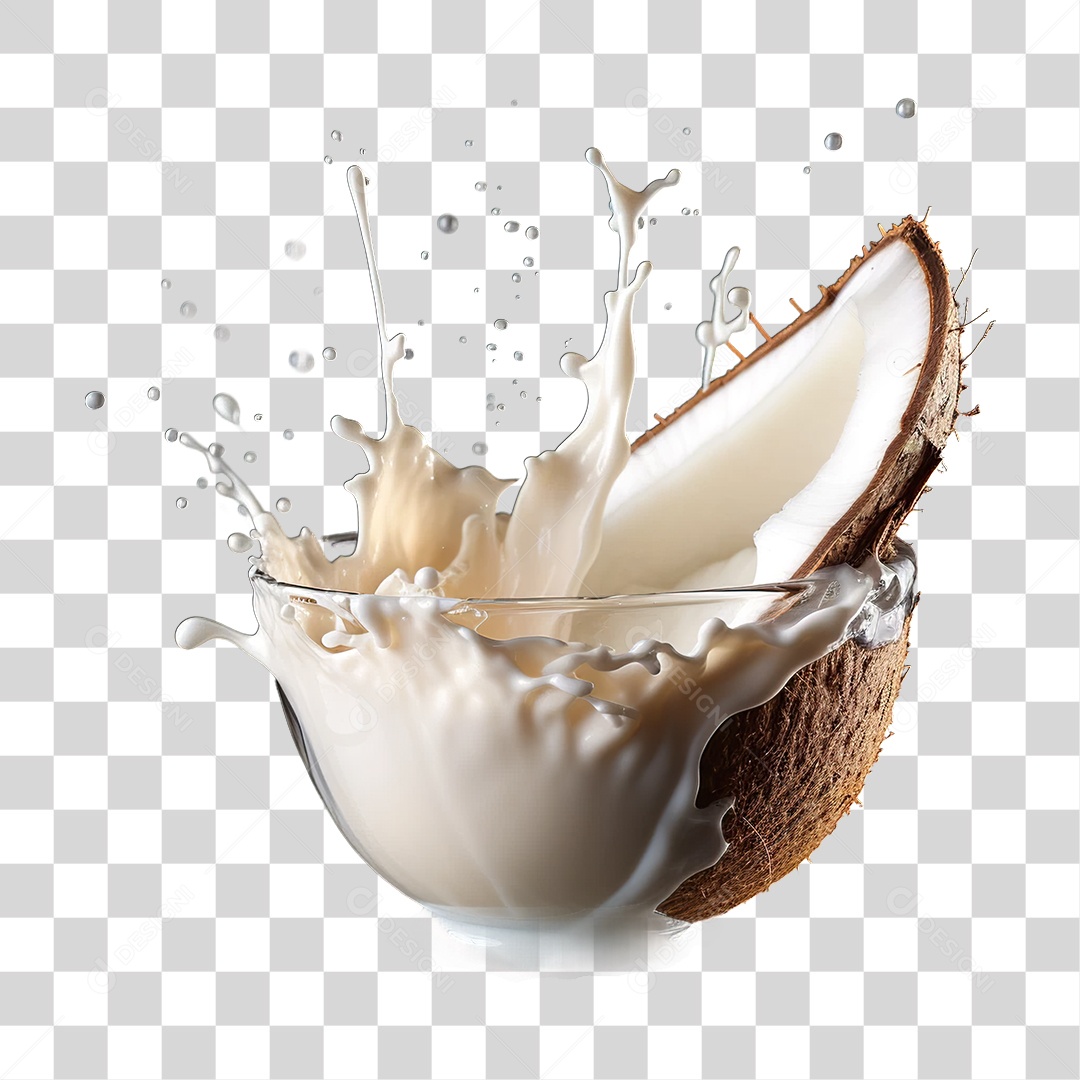 Leite de Coco com Castanha PNG Transparente