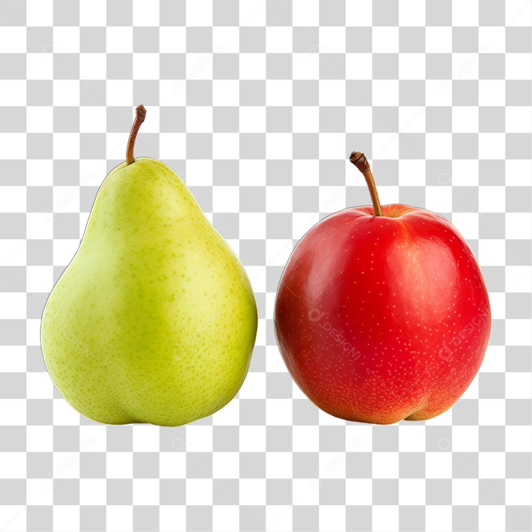 Frutas Pera e Maçã PNG Transparente