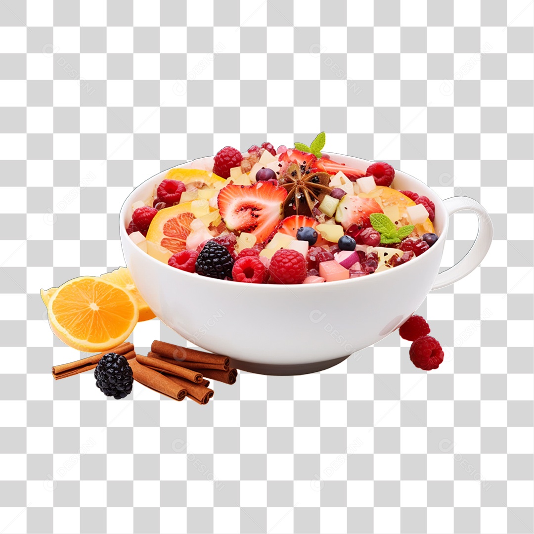 Vasilha de Saladas de Frutas PNG Transparente