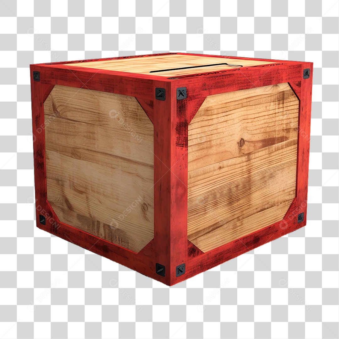 Caixa de Madeira PNG Transparente