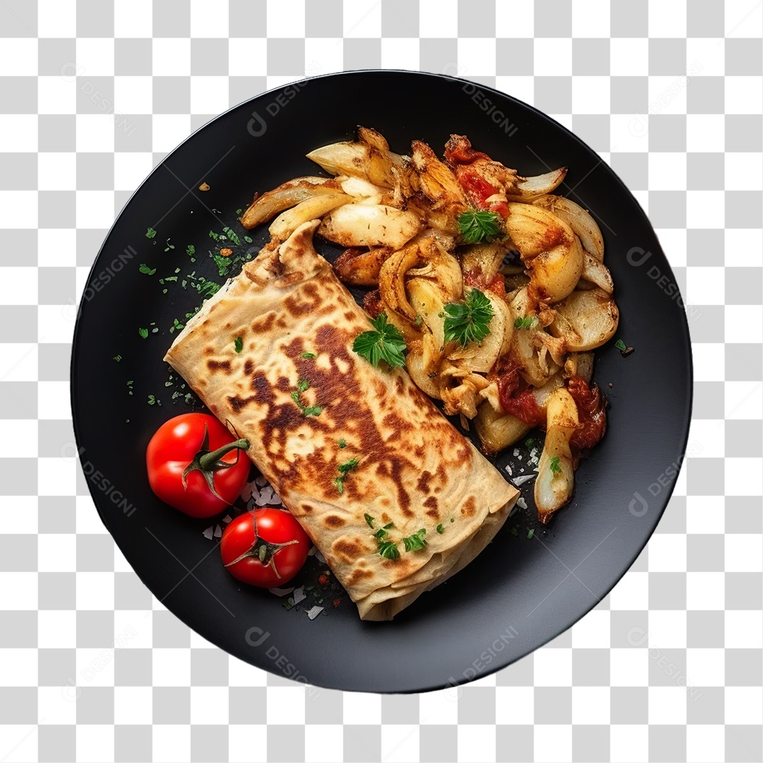 Vasilha com Salgados Carnes PNG Transparente