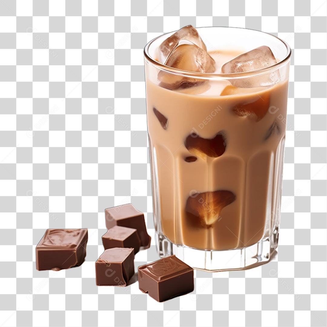 Copo de Leite com Chocolate PNG Transparente