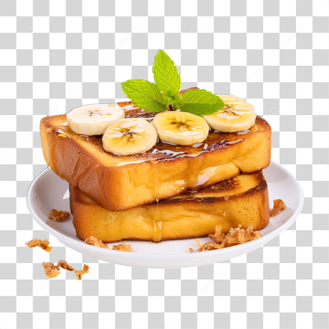 Lanche Sanduíches com Fatia de Bananas PNG Transparente