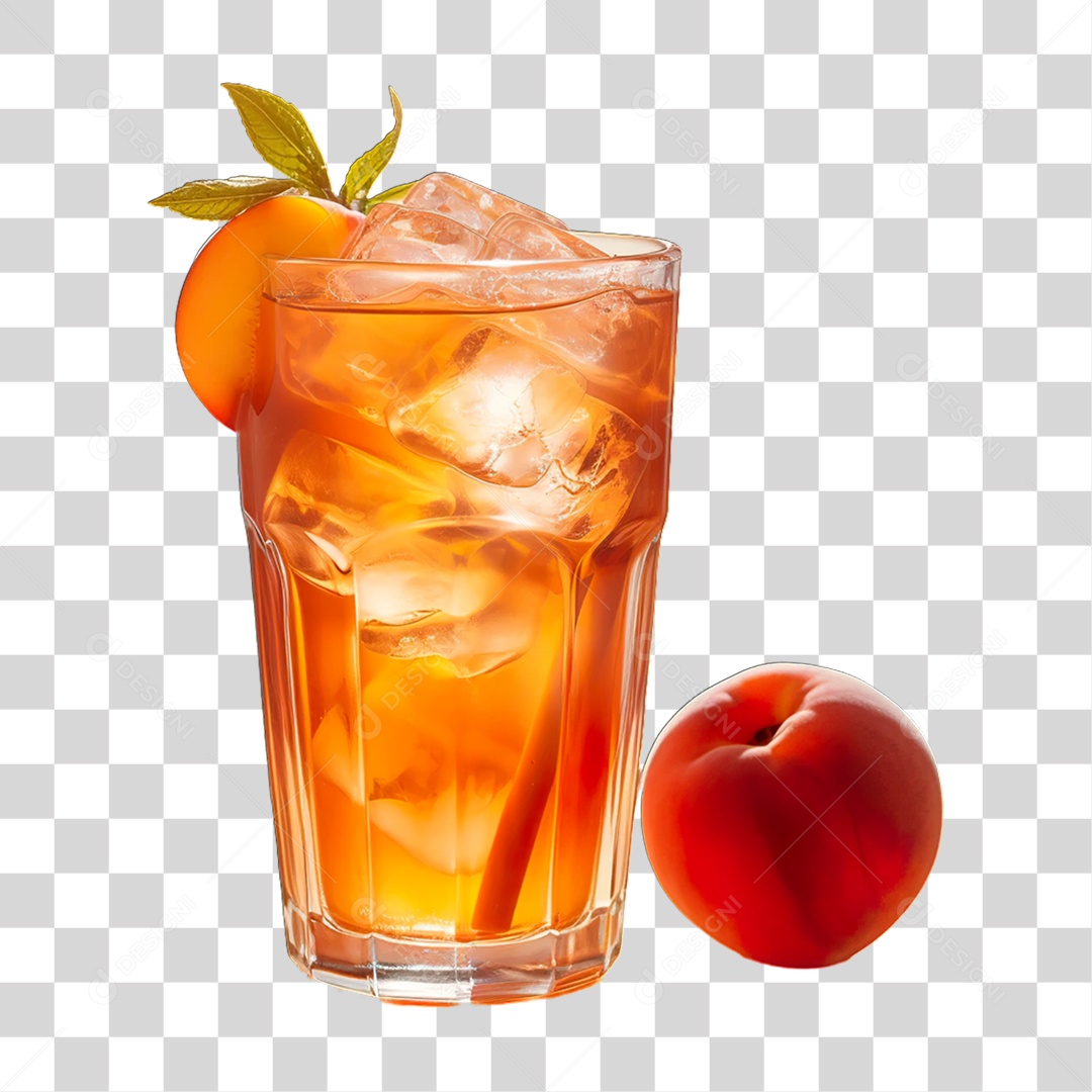 Copo de Suco com Gelo PNG Transparente