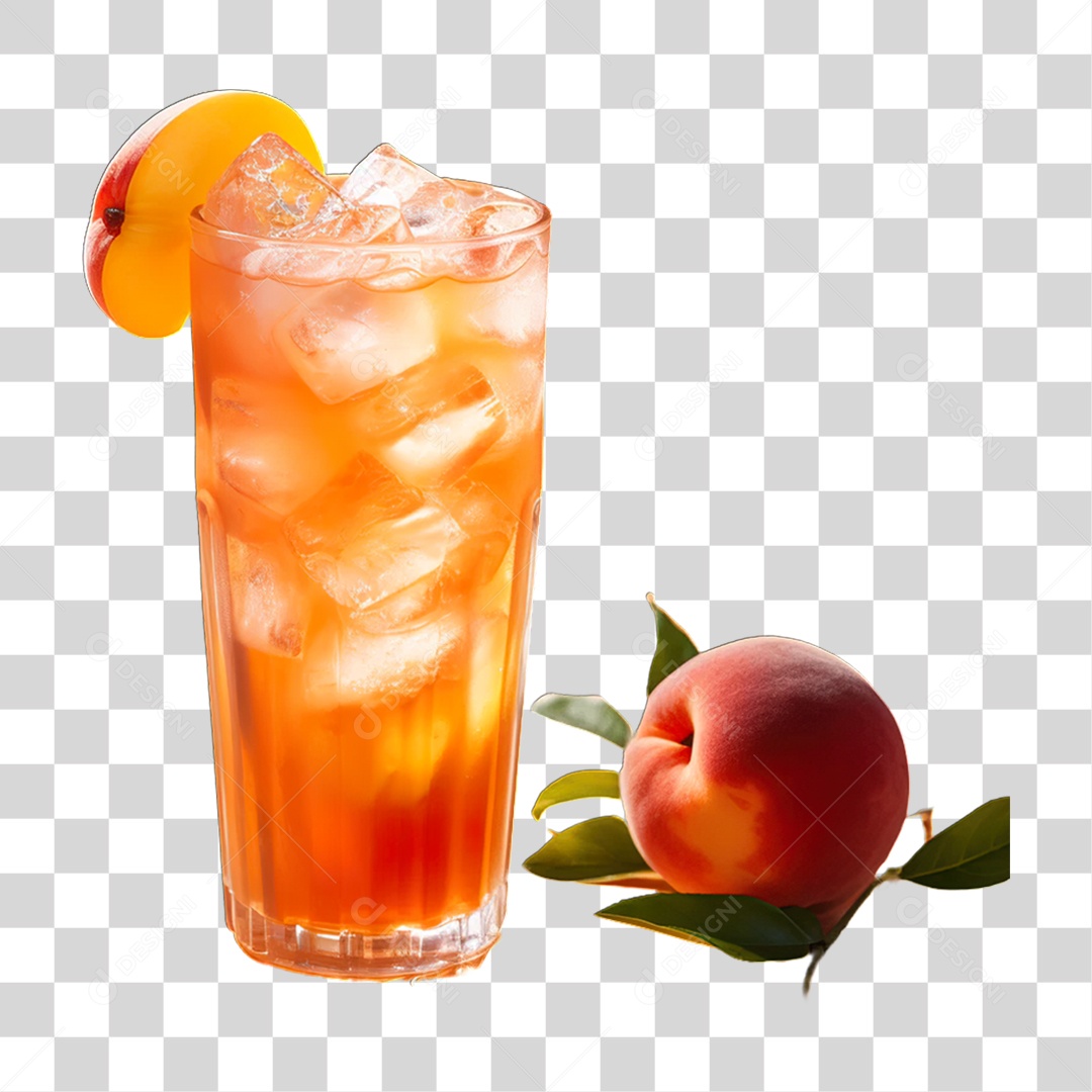 Copo de Suco com Gelo PNG Transparente