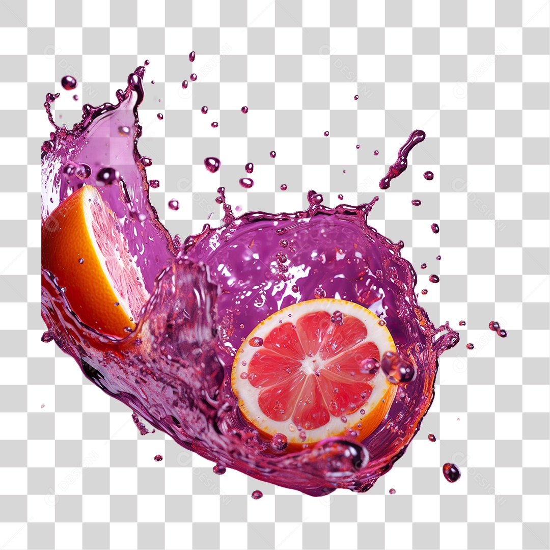 Laranjas em Splash de Água PNG Transparente