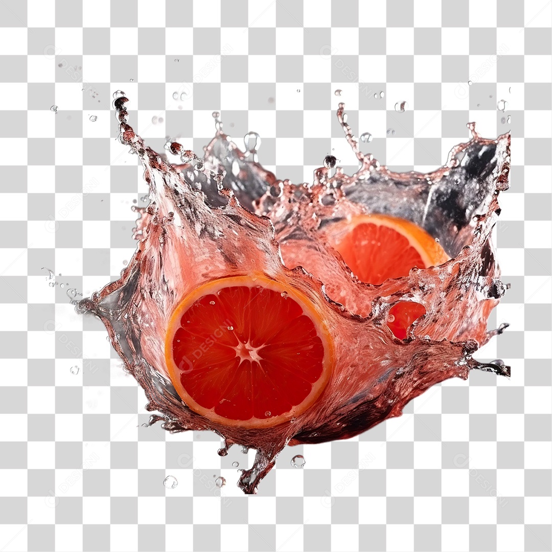Laranjas em Splash de Água PNG Transparente