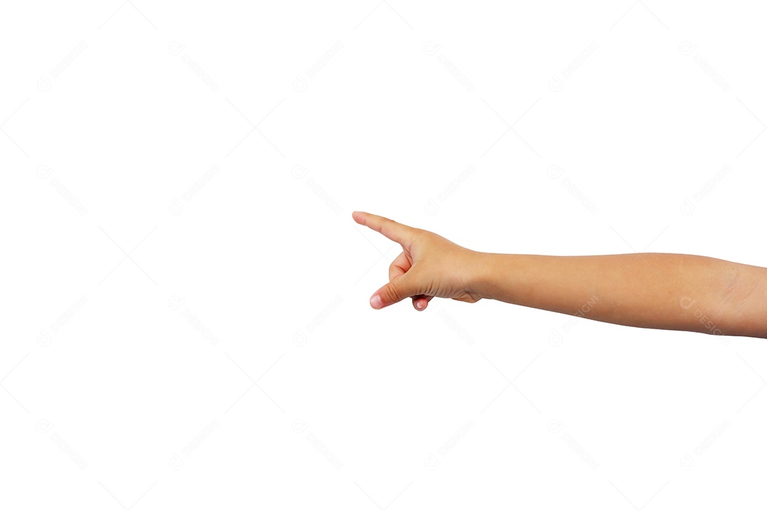 Mãos de homem asiático fazendo gestos em fundo branco