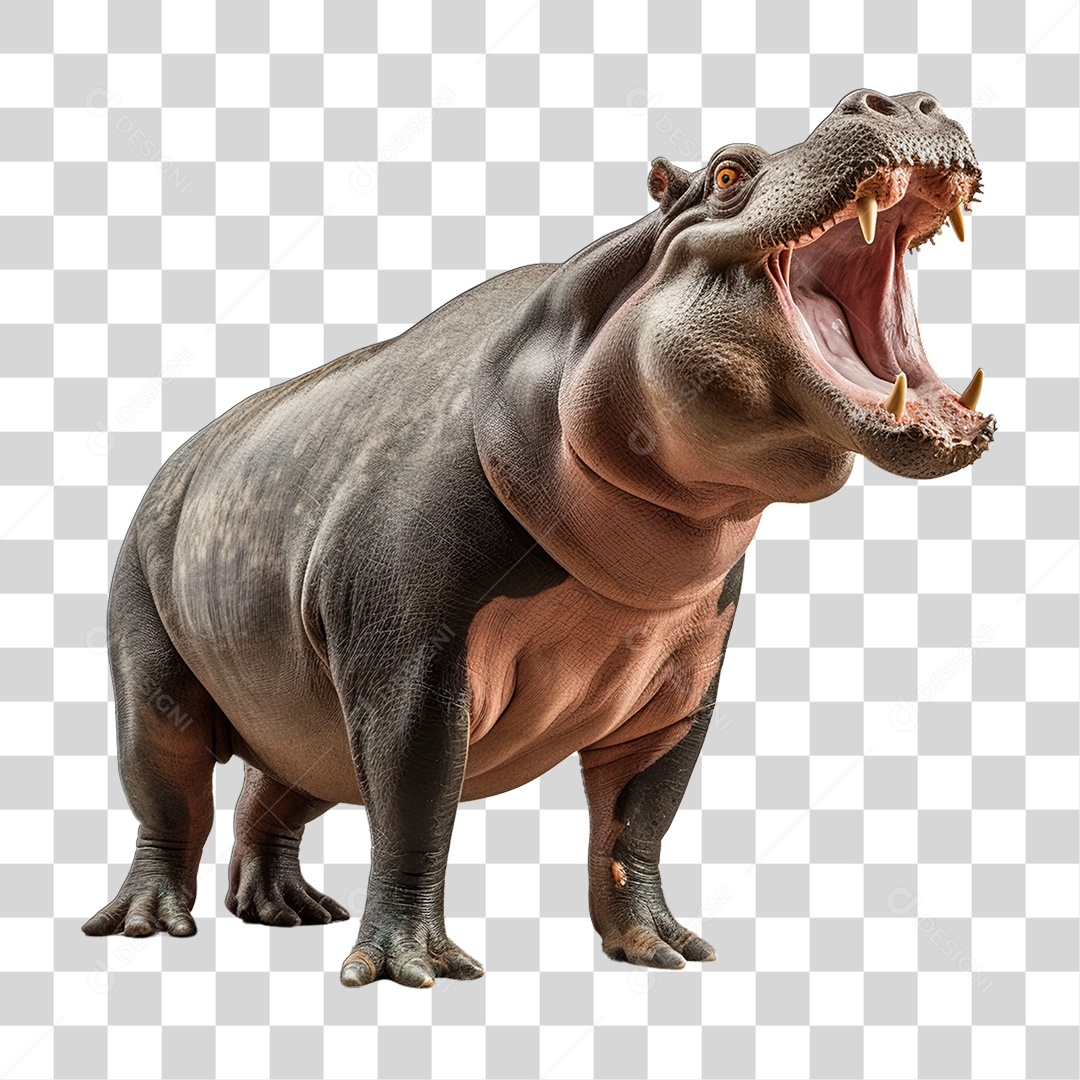 Animal Hipopótamo PNG Transparente