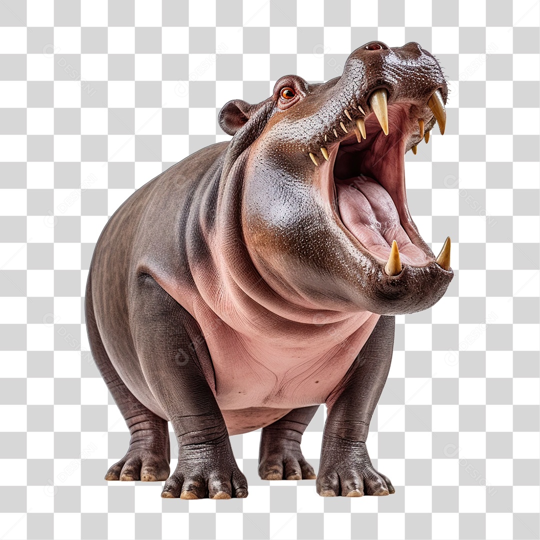 Animal Hipopótamo PNG Transparente