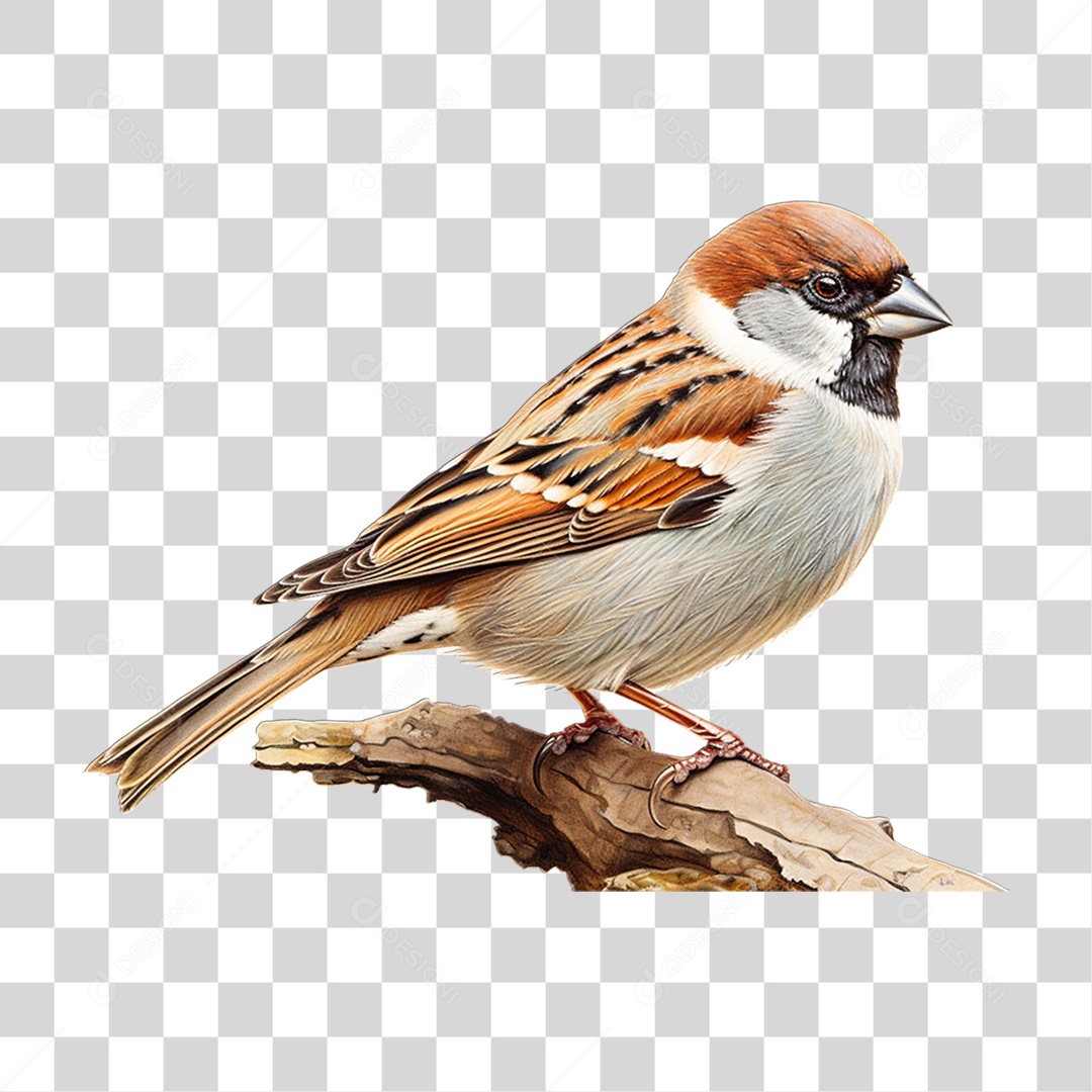 Pássaro Pardal PNG Transparente