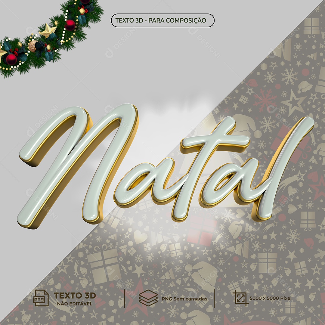 Texto 3D Natal Para Composição PSD