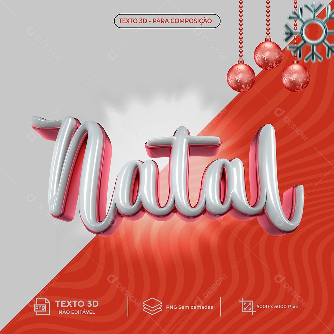 Texto 3D Natal Para Composição PSD