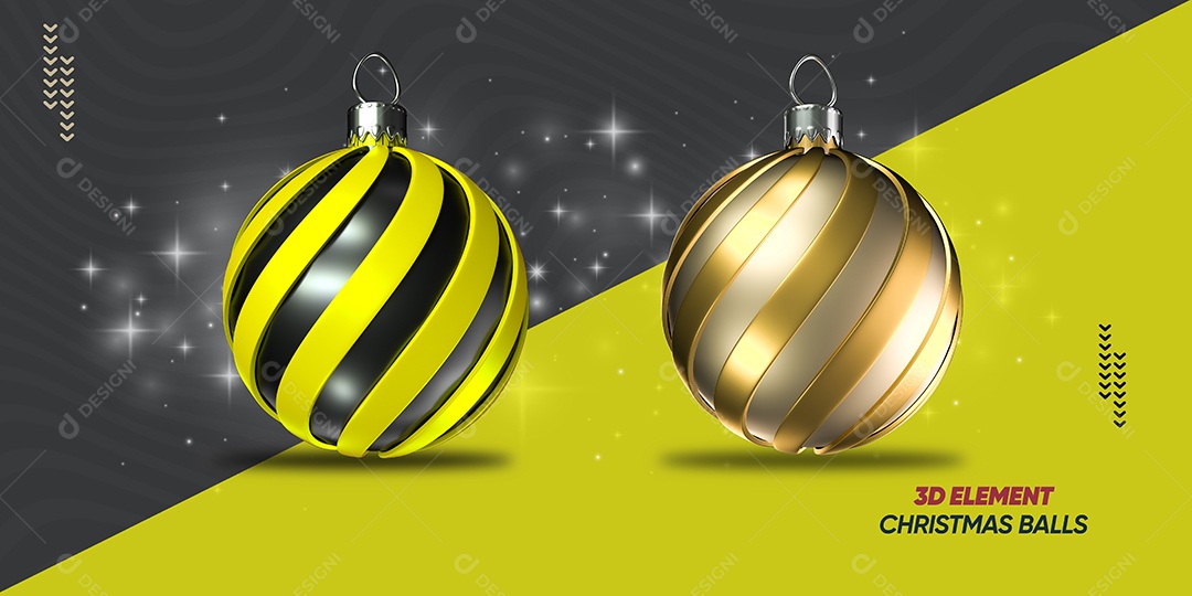 Elemento 3D Enfeite Bola Natalina Para Composição PSD