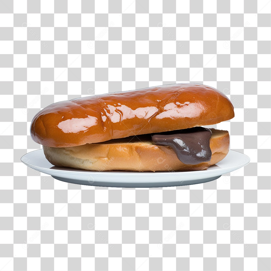 Sanduiche com Calda CInza PNG Transparente