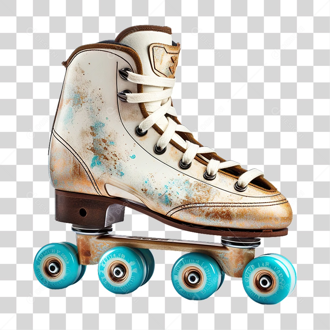 Patins com Rodas Azul PNG Transparente