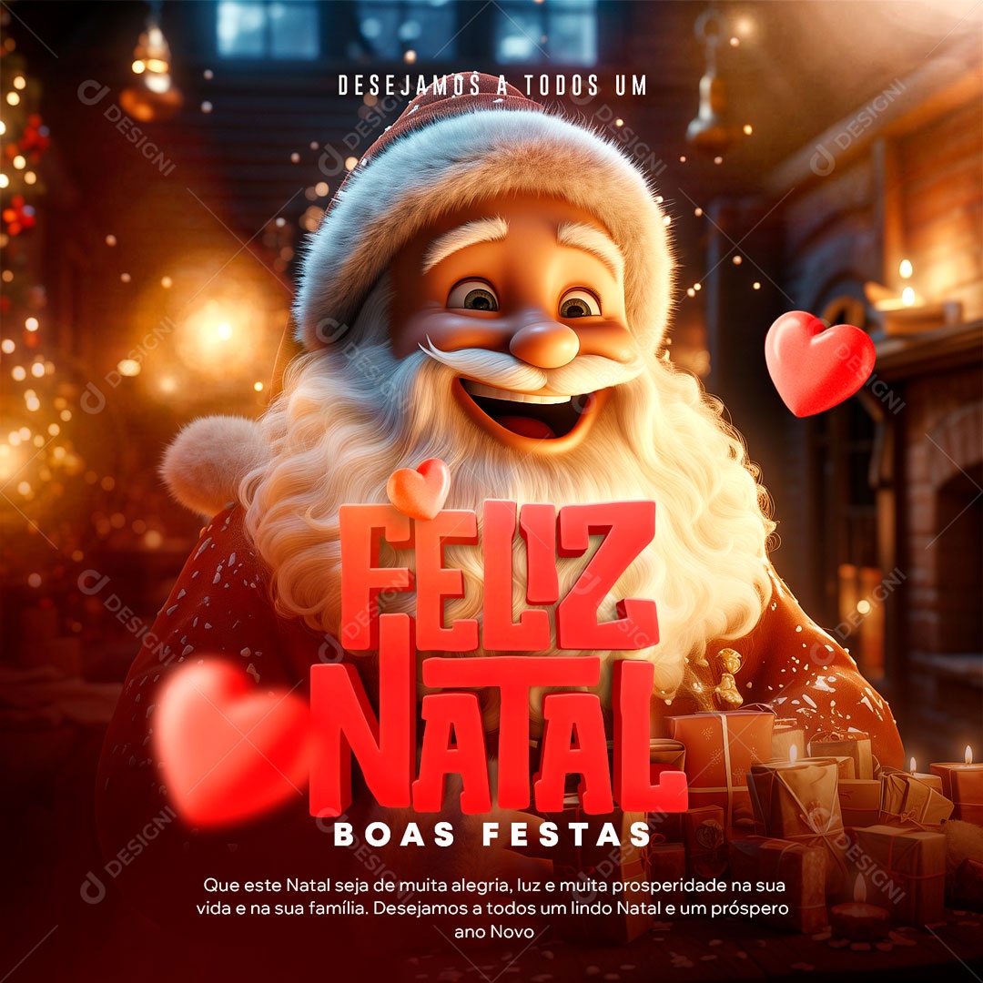Feliz Natal Boas Festas Prosperidade Na Sua Vida Social Media PSD Editável