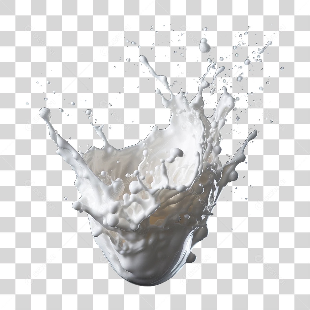 Splash de Leite Derramado PNG Transparente
