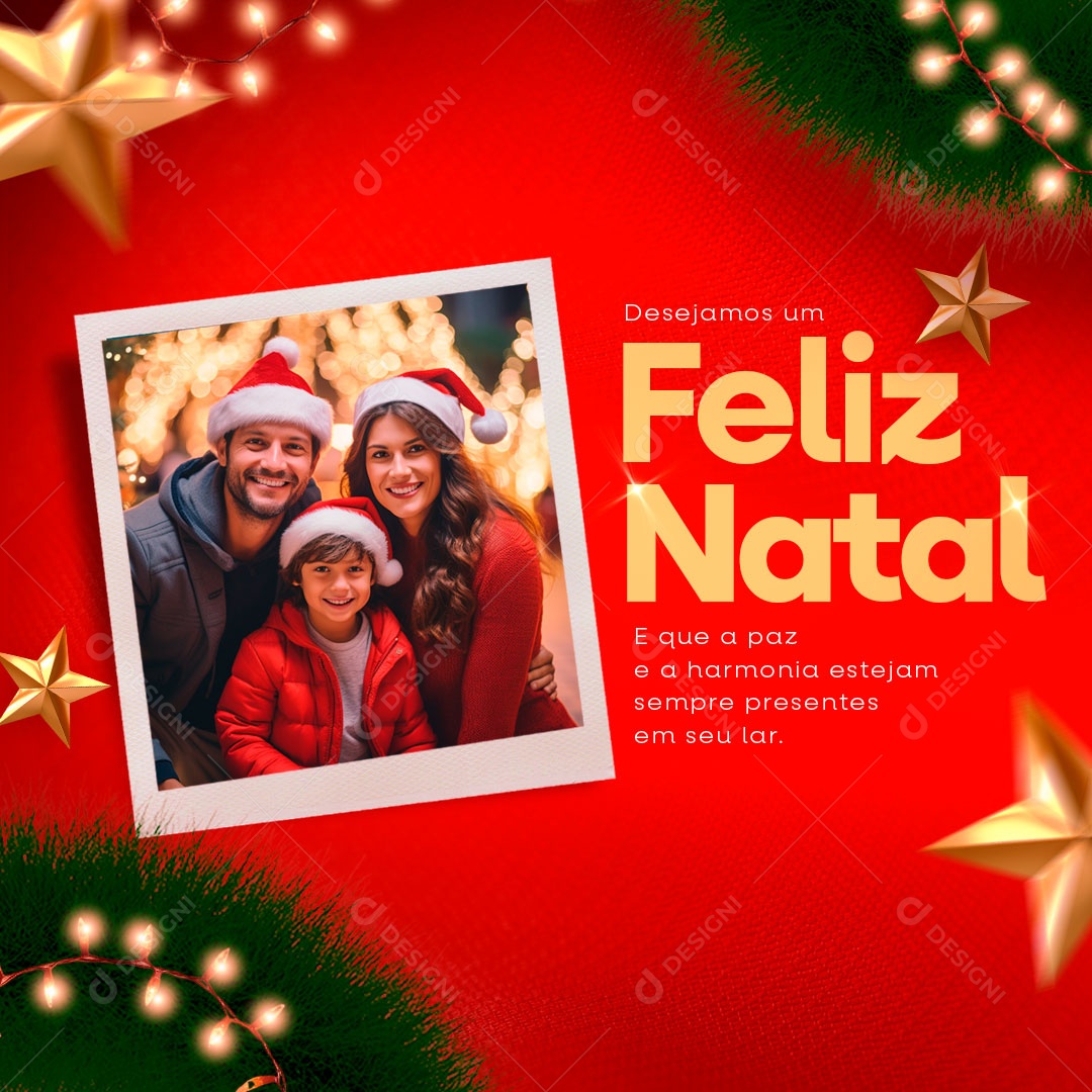 Social Media Desejamos Um Feliz Natal PSD Editável