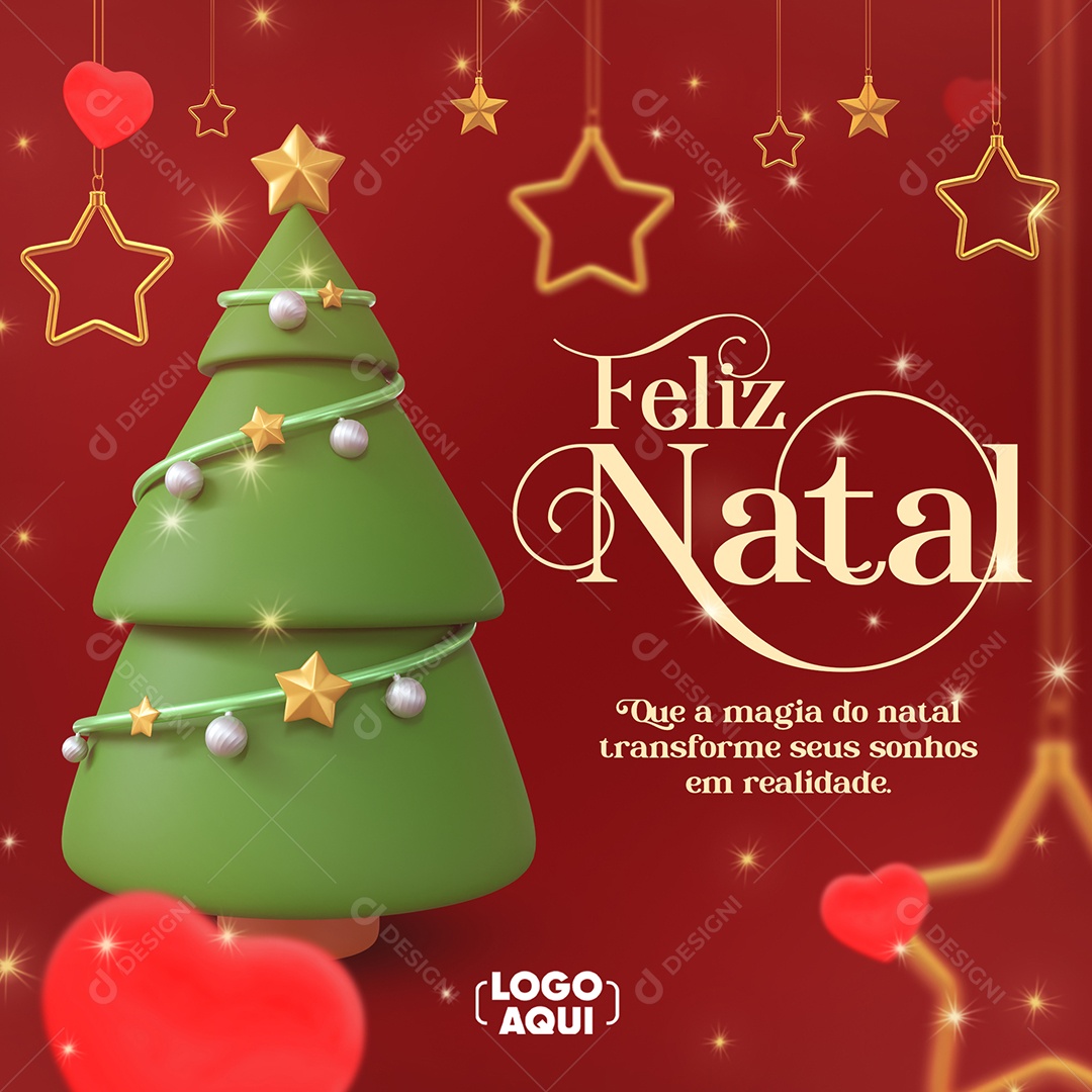 Social Media Feliz Natal que a Magia Transforme seus Sonhos em Realidade PSD Editável