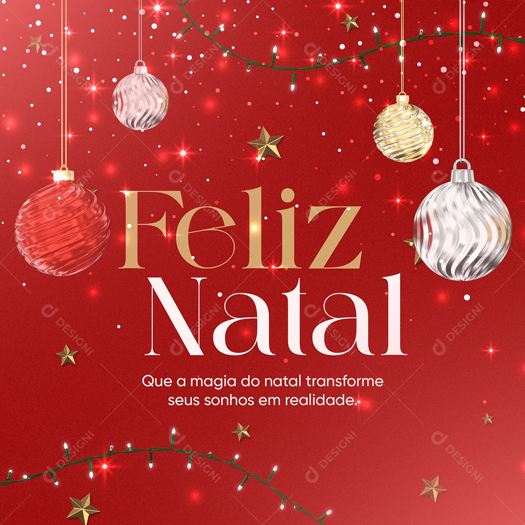 Feliz Natal Magia Transforme seus Sonhos em Realidade Social Media PSD Editável