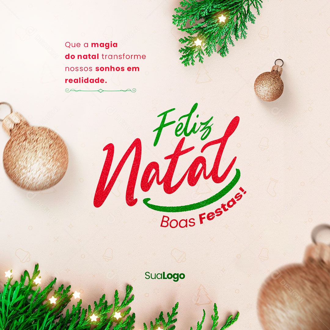 Feliz Natal Boas Festas Social Media PSD Editável