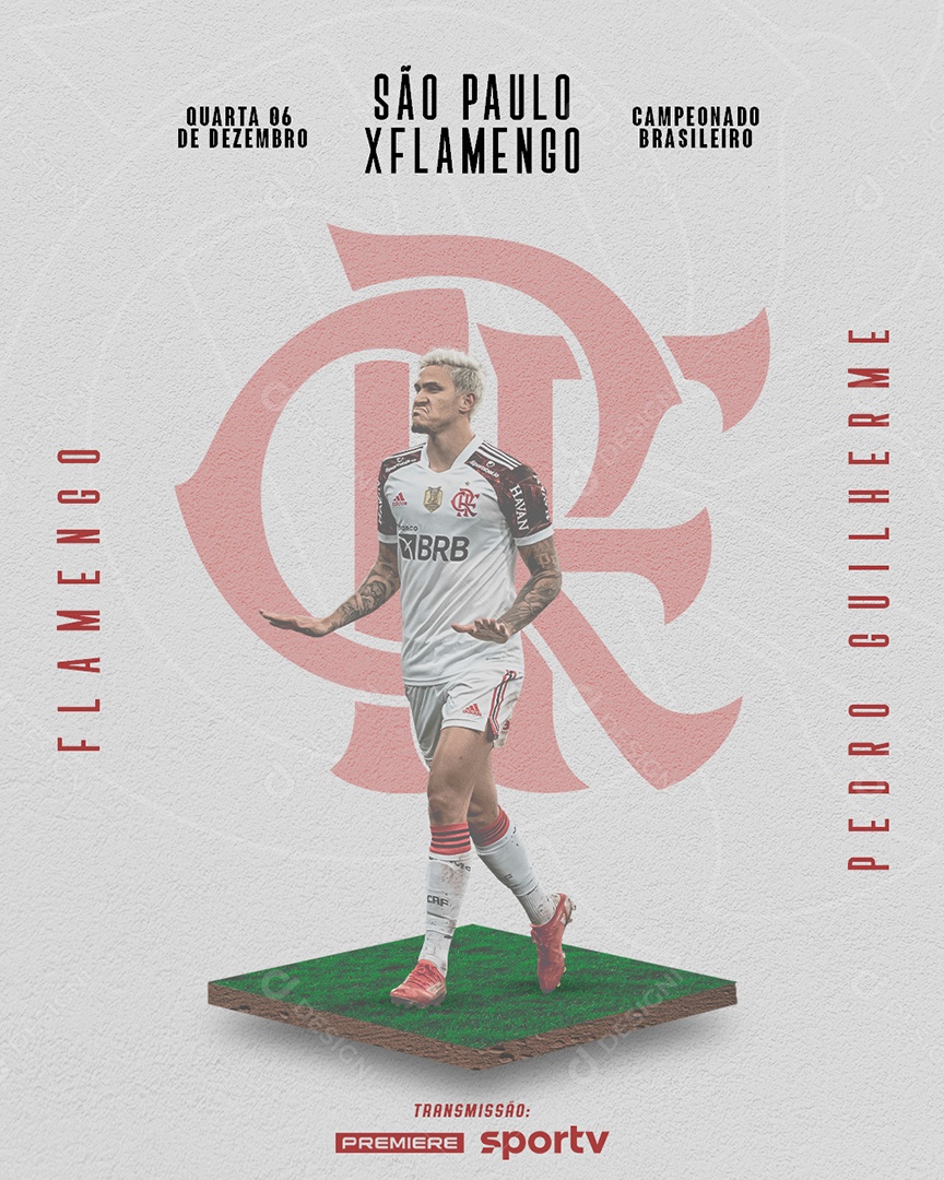 Social Media Flyer São Paulo X Flamengo Campeonato Brasileiro PSD Editável