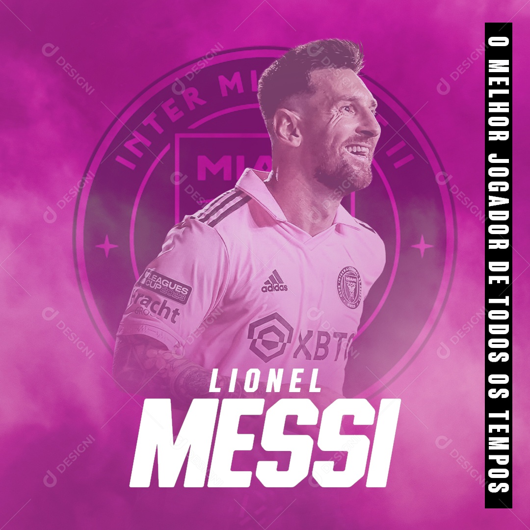 Flyer Lionel Messi Inter Miami Social Media PSD Editável