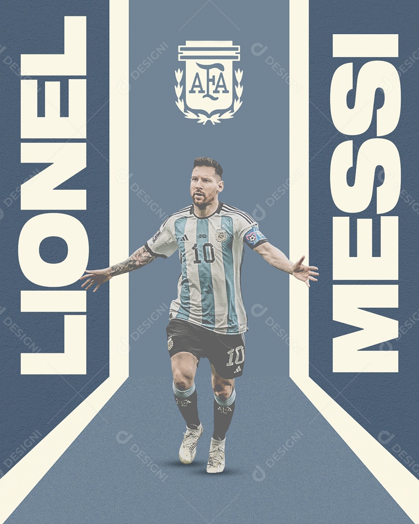 Social Media Flyer Lionel Messi Argentina PSD Editável