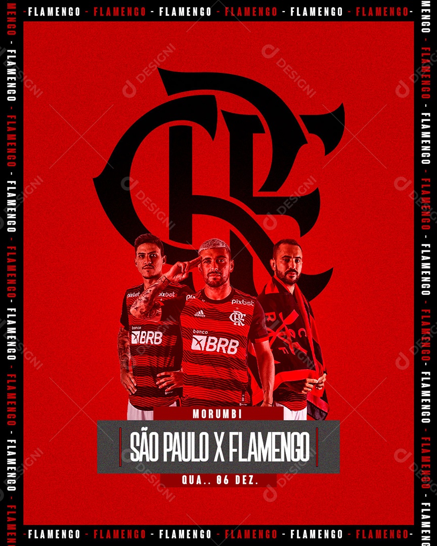 Flyer Futebol São Paulo X Flamengo Social Media PSD Editável