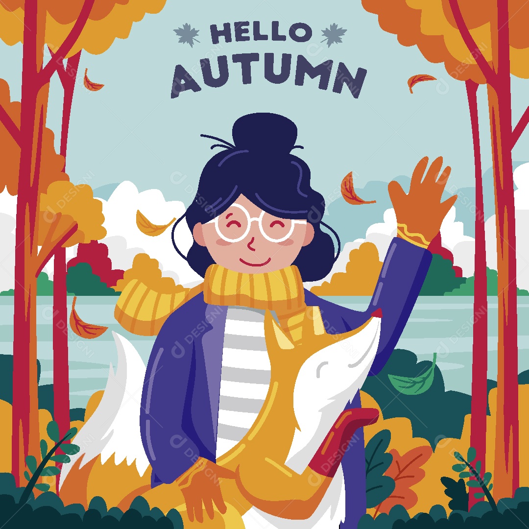Feliz Outono Ilustração Vetor EPS