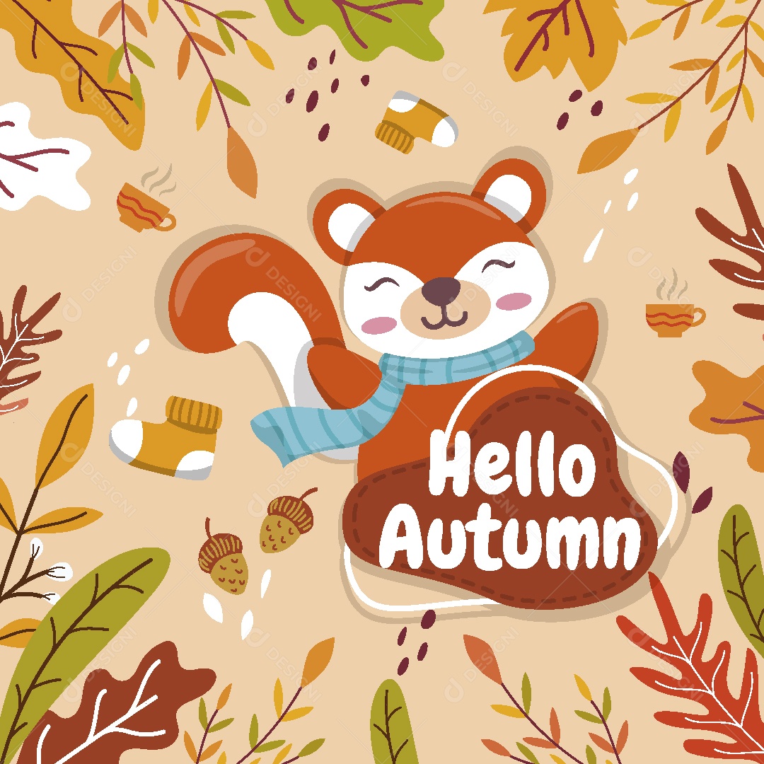 Feliz Outono Ilustração Vetor EPS