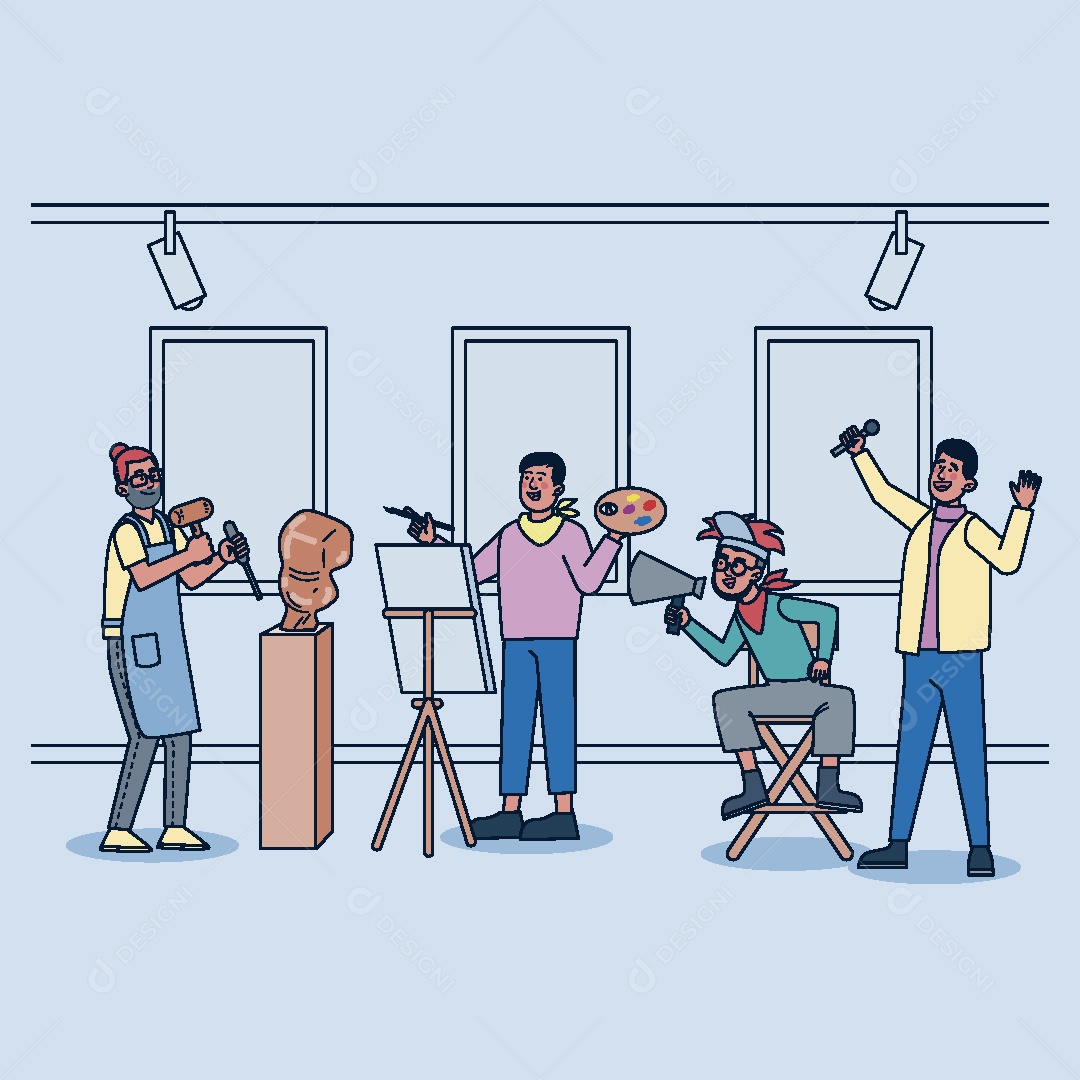 Artistas Ilustração Vetor EPS