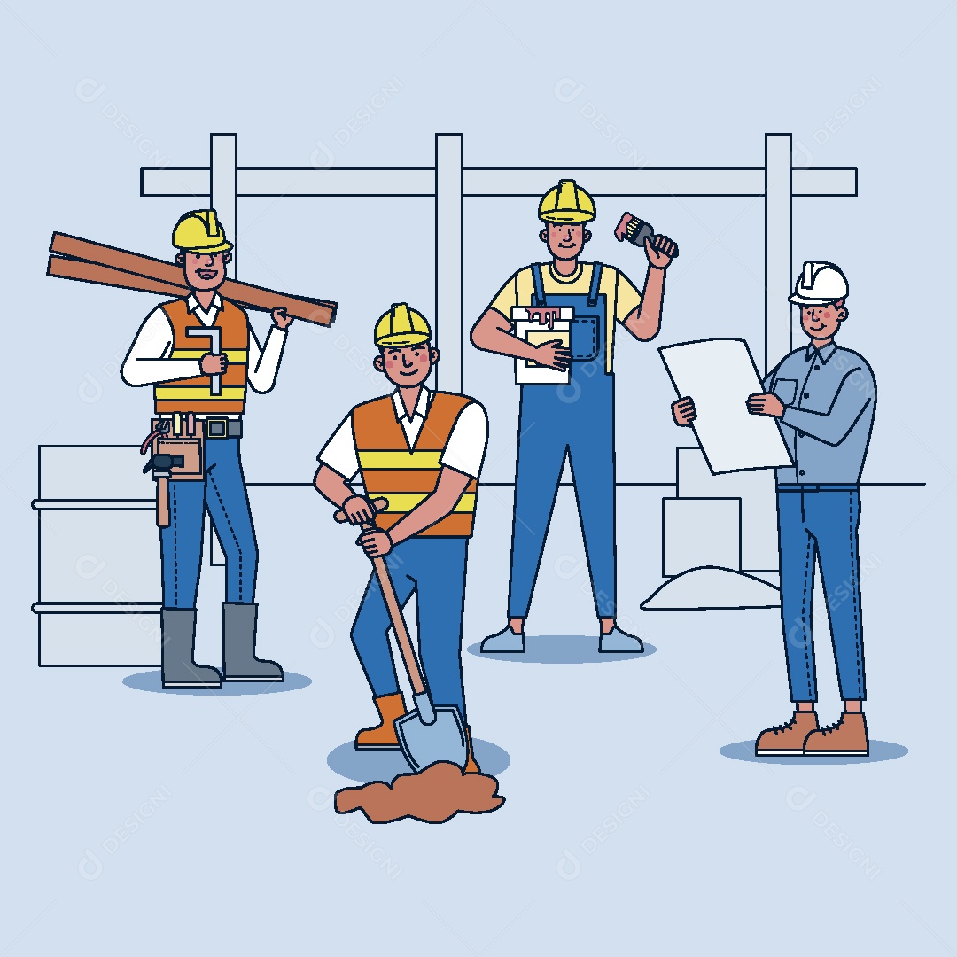 Construtores de Civis Ilustração Vetor EPS