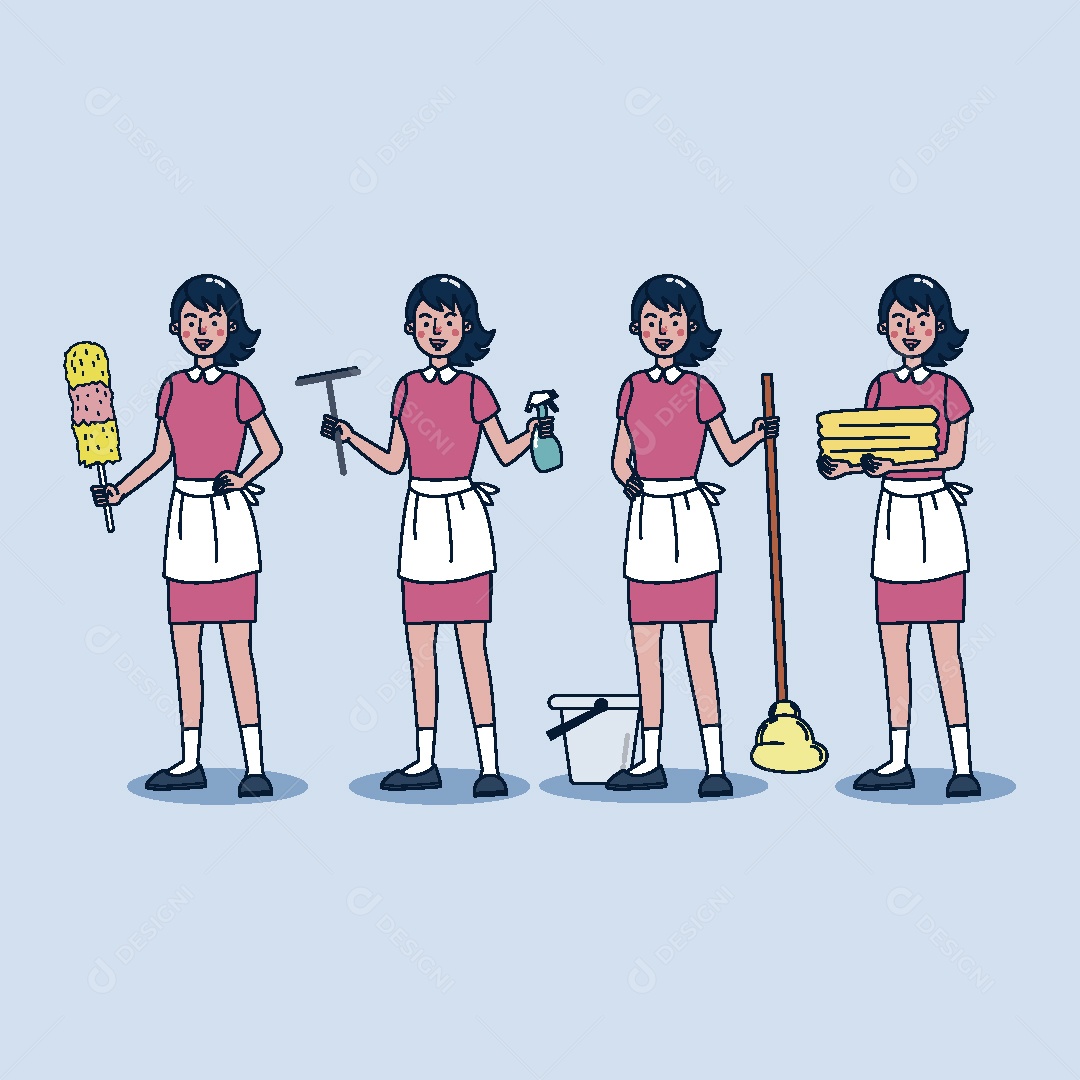 Faxineira Ilustração Vetor EPS