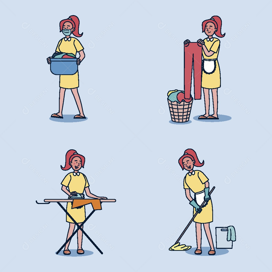 Empregada Domestica Ilustração Vetor EPS