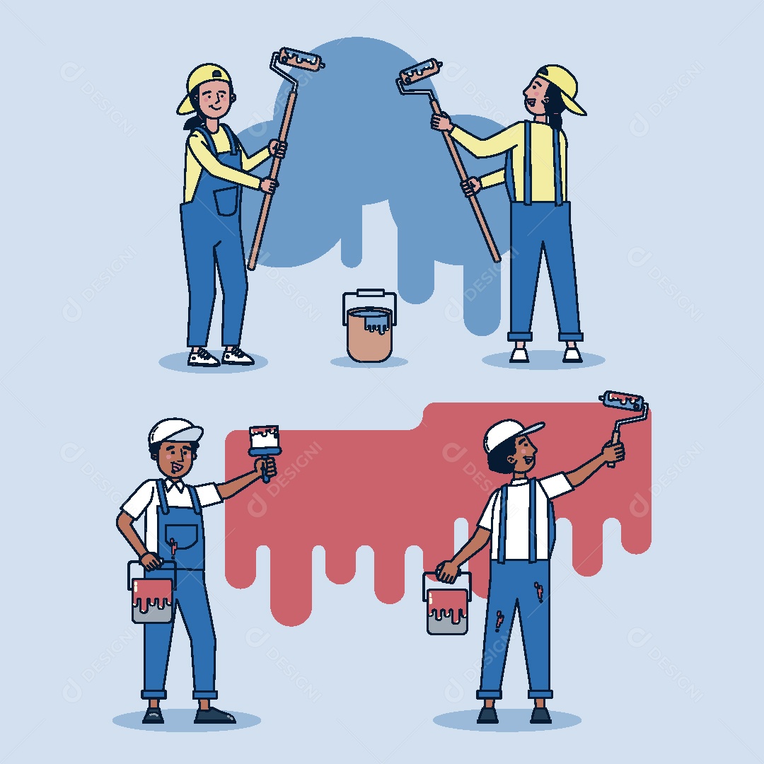 Pintores Ilustração Vetor EPS