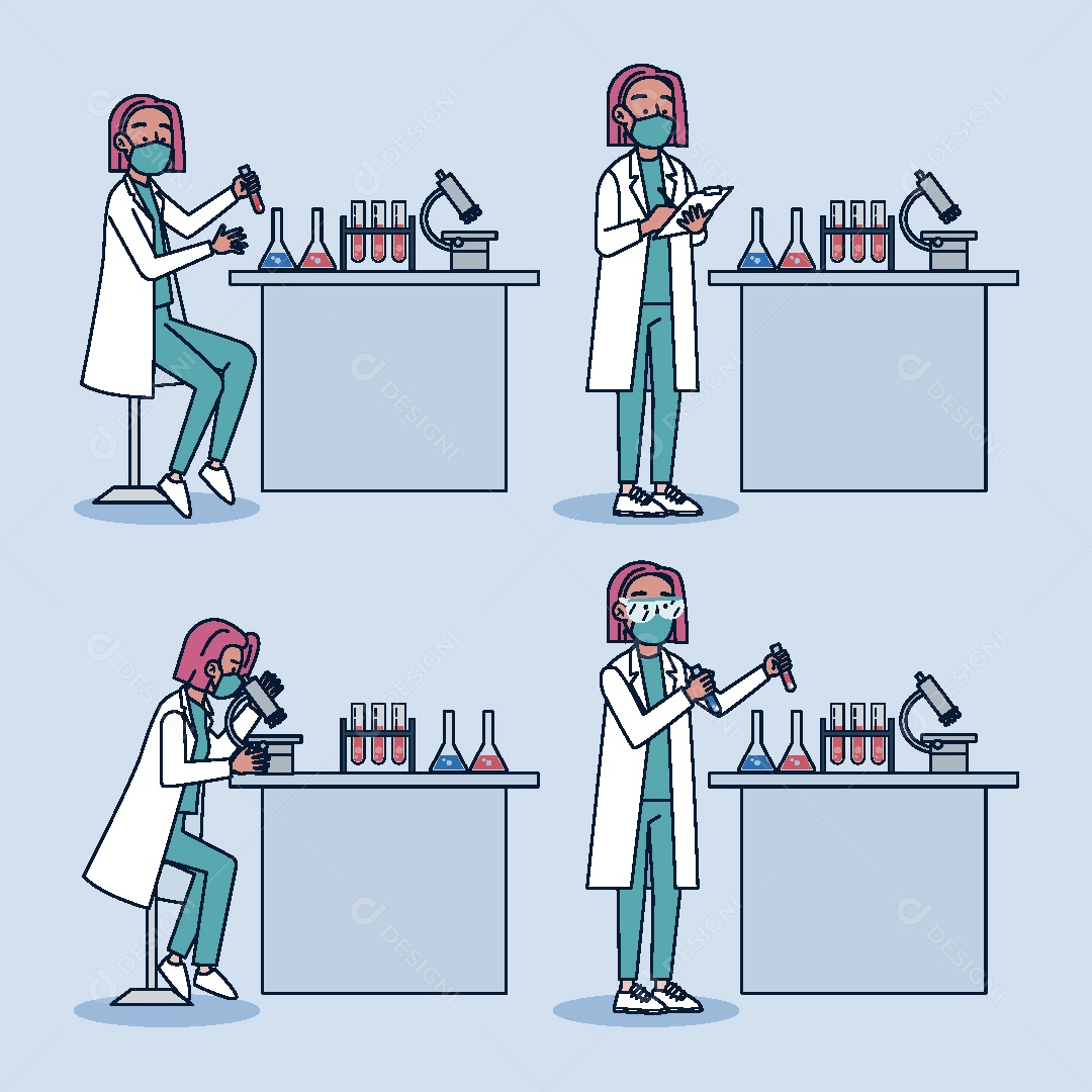 Cientista Ilustração Vetor EPS