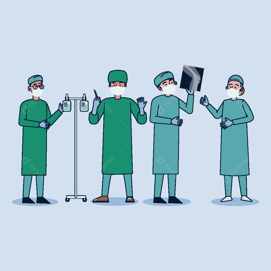 Médicos Ilustração Vetor EPS