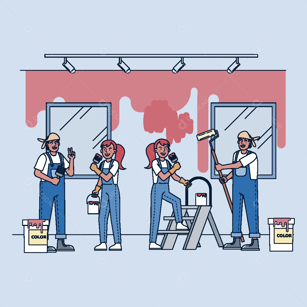 Pintores Ilustração Vetor EPS